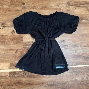 Dissh PIP BLACK LINEN DRESS black size 2